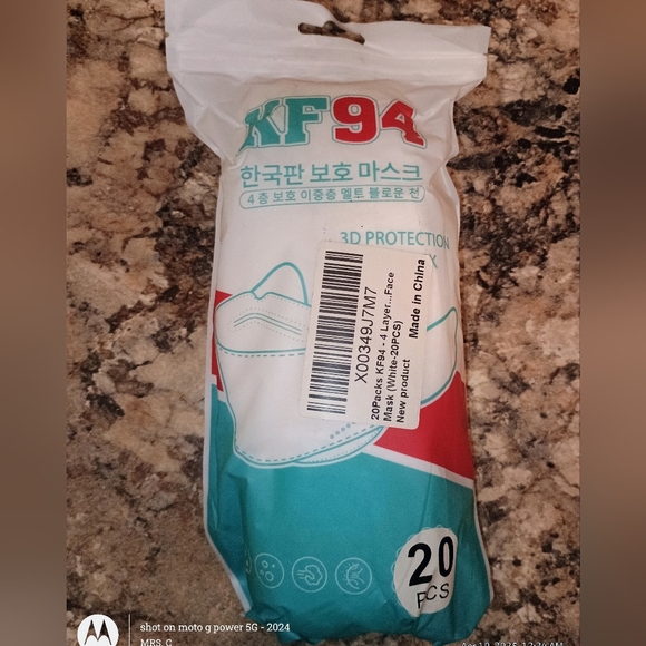 KF94 Protective Face Masks - 20 Pack White 20 Pk.Black.new - Picture 1 of 4